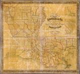 Louisiana 1853 State Map with Landowner Names 43x46, Louisiana 1853 State Map with Landowner Names